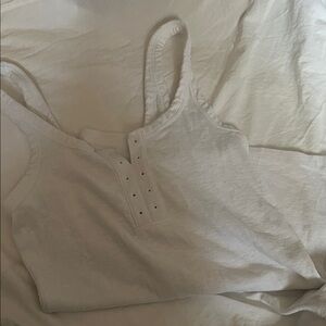 Aerie Cream Ribbed Tank Top